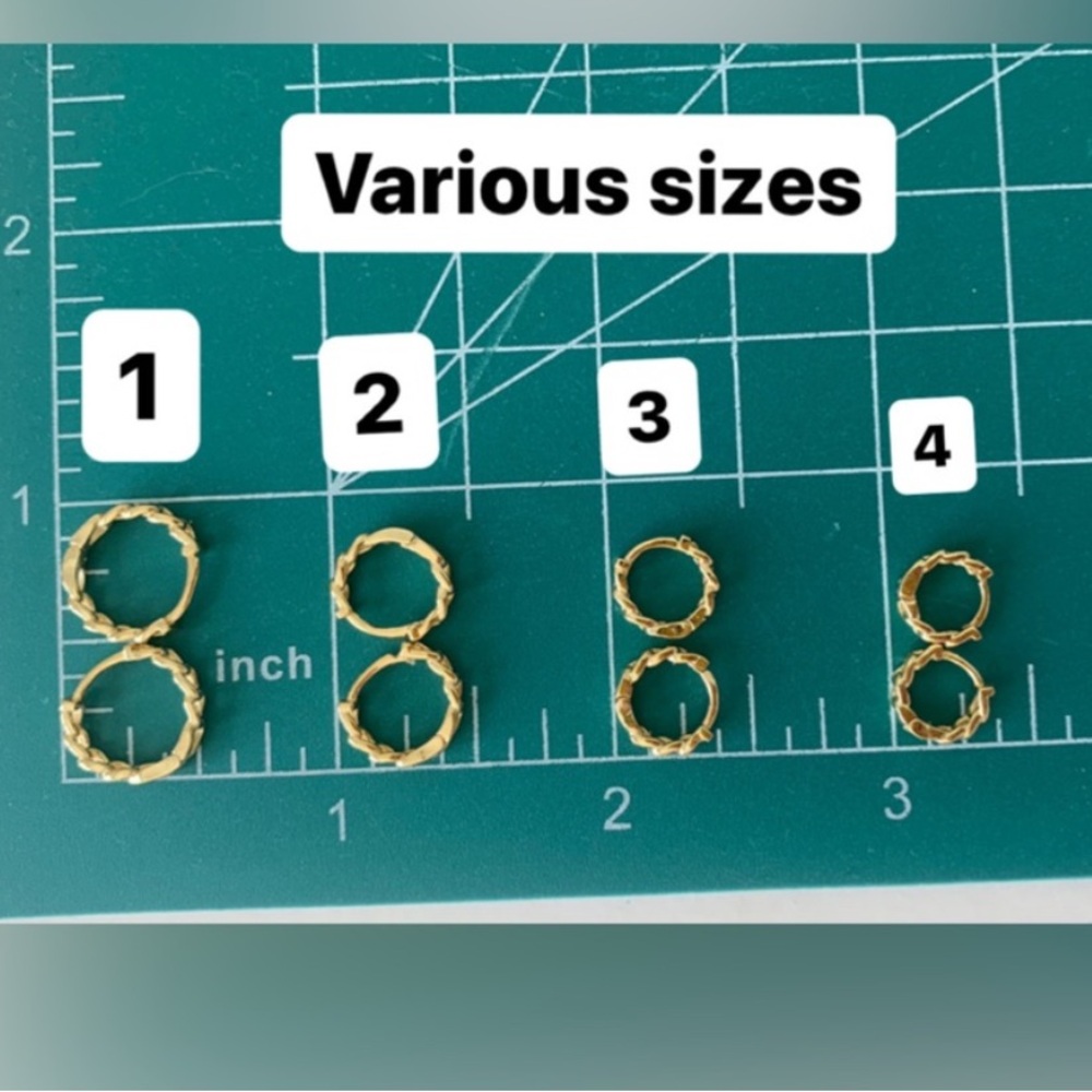 Gold dainty chain Hoop Earrings Set ( 4 pairs)